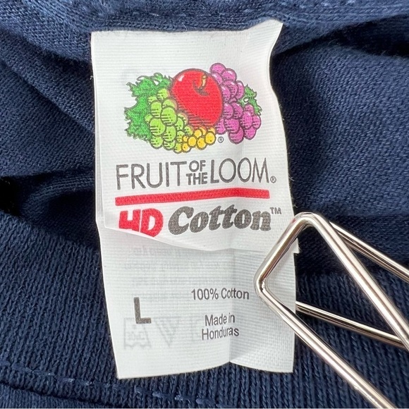 Fruit Of The Loom Blue Gold Cali Print Short Sleeve T-Shirt Size Large Women’s - Picture 2 of 4